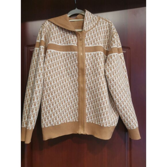 Other - Christian Dior Jacket Knitted Double-Faced Hooded Full-Zip